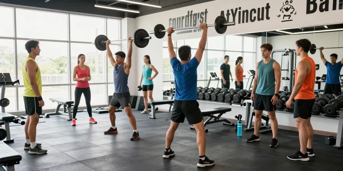 Aktive Gruppe im Anabolika Shop während des Trainings, starke Motivation und Unterstützung unter Athleten.