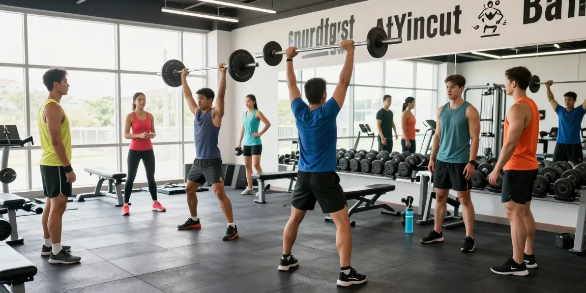 Aktive Gruppe im Anabolika Shop während des Trainings, starke Motivation und Unterstützung unter Athleten.