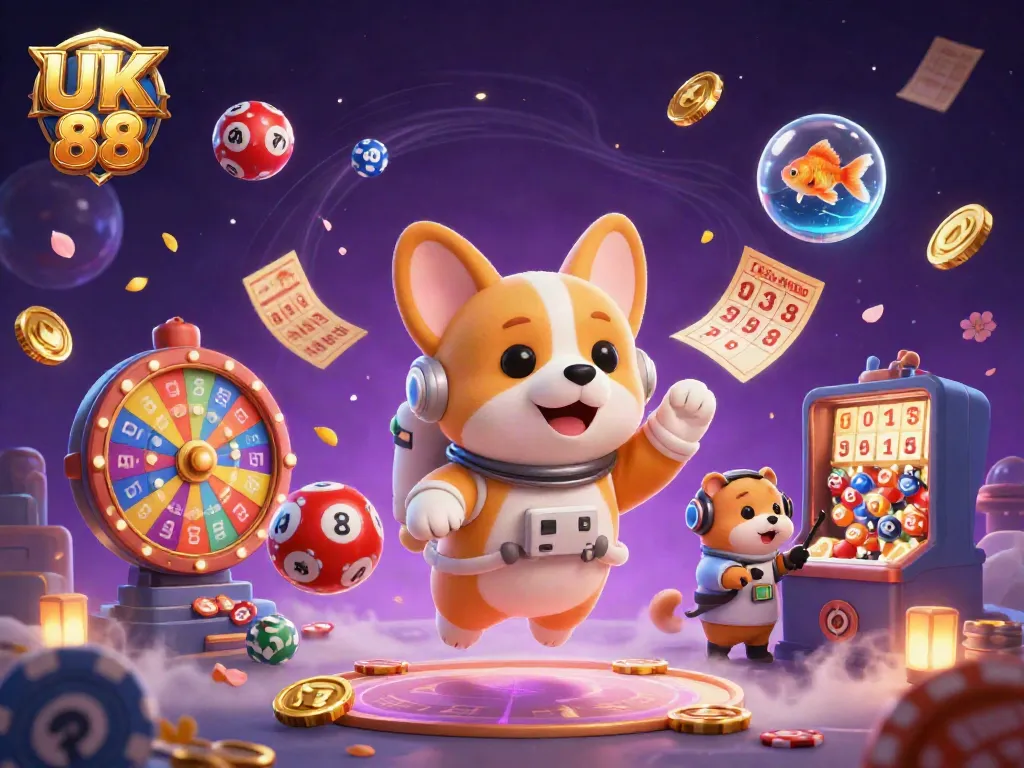 Experience the excitement of UK 88 as a corgi astronaut plays in a cosmic casino with dynamic games.
