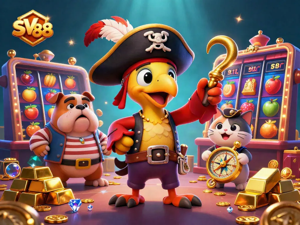 Win big at sv 88 with a vibrant casino scene featuring captivating characters and dynamic game elements.