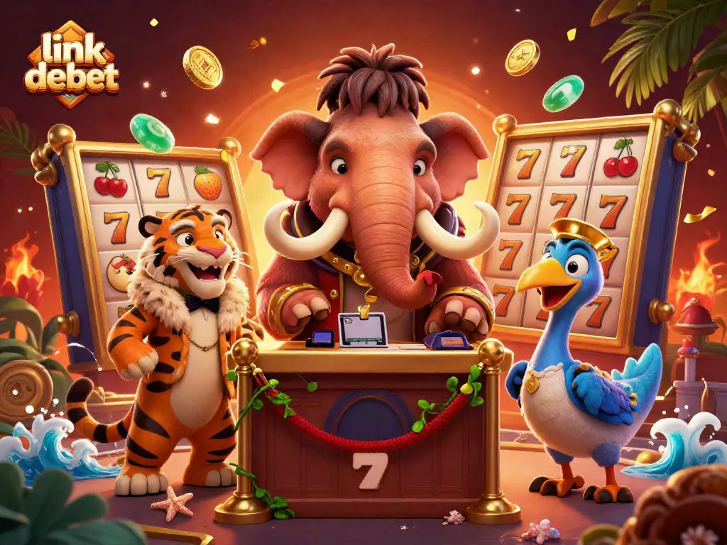 Experience winning at link debet with a dazzling casino adventure featuring vibrant characters and dynamic elements.