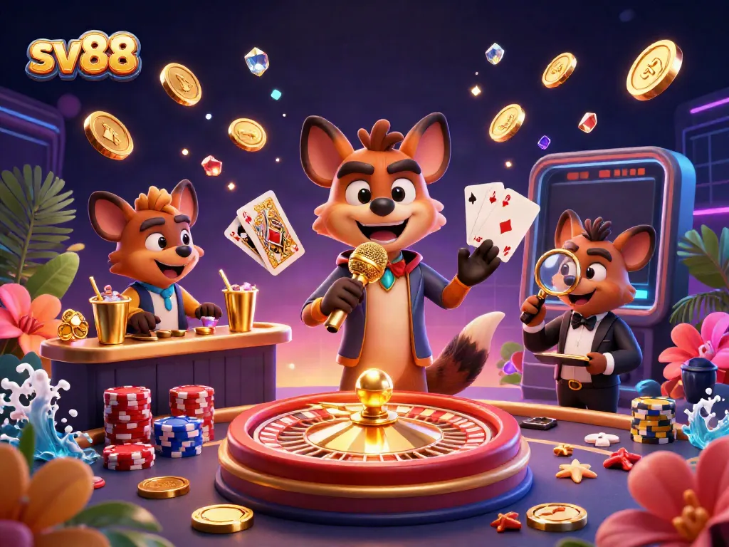 Experience the vibrant casino scene with sv88 featuring hyenas delivering comedy, mixing drinks, and checking IDs.